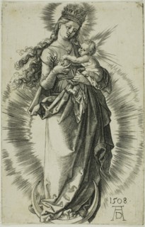 The Virgin on the Crescent with a Crown of Stars, 1508, Albrecht Dürer, German, 1471-1528, Germany,