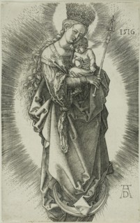 The Virgin on a Crescent with a Crown of Stars and a Scepter, 1516, Albrecht Dürer, German,