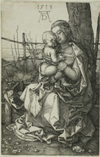 Madonna by the Tree, 1513, Albrecht Dürer, German, 1471-1528, Germany, Engraving in black on ivory
