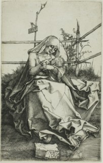 Madonna on a Grassy Bank, 1503, Albrecht Dürer, German, 1471-1528, Germany, Engraving in black on