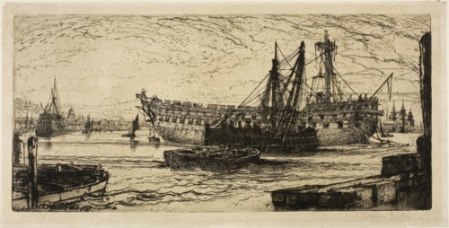 Breaking Up of the Agamemnon, No. I, 1870, Francis Seymour Haden, English, 1818-1910, England,