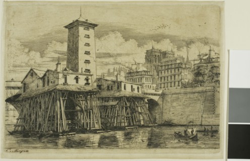 La Pompe Notre-Dame, Paris, 1852, Charles Meryon, French, 1821-1868, France, Etching with drypoint