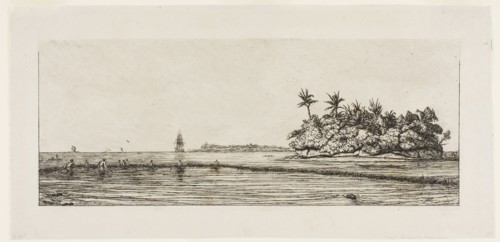 Oceania: Fishing, Near Islands with Palms in the Uea or Wallis Group, 1845, 1863, Charles Meryon,