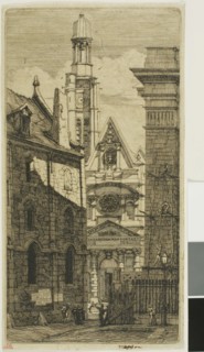 Church of St. Etienne du Mont, Paris, 1852, Charles Meryon, French, 1821-1868, France, Etching on