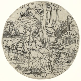 Circular Design with Saturn, 1583, Jonas Silber (Master J.S.), German, active 1572-1590, Germany,