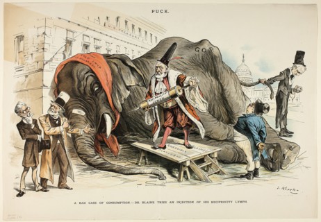 A Bad Case of Consumption, from Puck, 1890, Joseph Keppler, American, 1838-1894, United States,