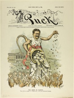 The Horn of Plenty, from Puck, published May 29, 1889, C. Jay Taylor, American, 1855-1929, United