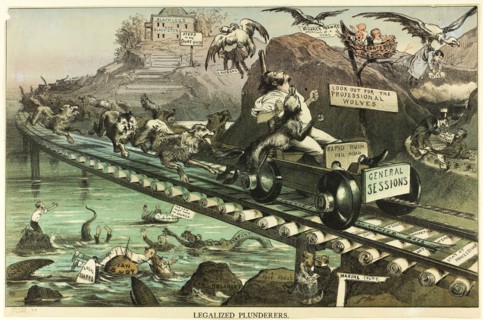 Legalized Plunderers, from Puck, 1880, Unknown Artist, American, 19th century, United States, Color