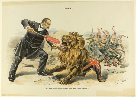 The Man Who Dares, and the Men who Dare N’t, from Puck, published September 5, 1888, C. Jay Taylor,