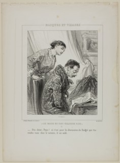 Say-So, Papa!, from Masques et Visages, 1853, Paul Gavarni, French, 1804-1866, France, Lithograph