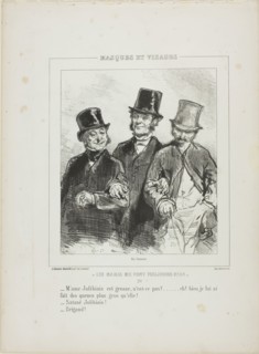Les maris me font toujours rire: M’ame Jolibiais est grosse…, 1853, Paul Gavarni, French,