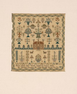 Sampler, 1836, Mary S. Burr (American, b. 1825-1894), United States, North Carolina, Wilmington,