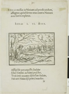 Jonah Outside Ninevah (recto), Habakkuk Carrying Bread to Reapers (verso), n.d., Hans Holbein, the