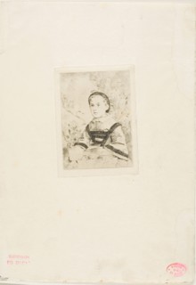 Mlle. N. Wolkonska, second plate, 1860–61, Edgar Degas, French, 1834-1917, France, Etching on cream