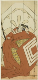 The Actor Ichikawa Danjuro V in a Shibaraku Role, Probably as Kato Hyoeisa Shigemitsu, in the Third