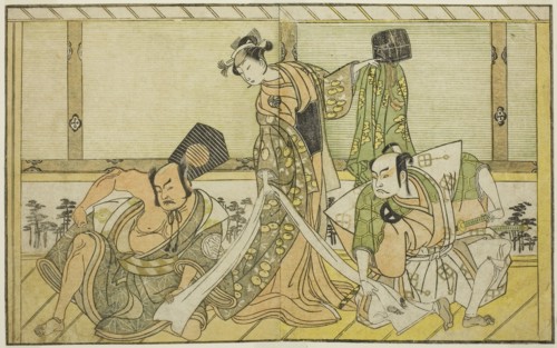 The Actors Otani Hiroji III as Kawazu no Saburo (right), Segawa Kikunojo II as Princess Tatsu