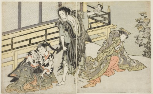 The Actors Nakamura Noshio I as Nyosan no Miya (right), Ichikawa Danjuro V as the Renegade Monk