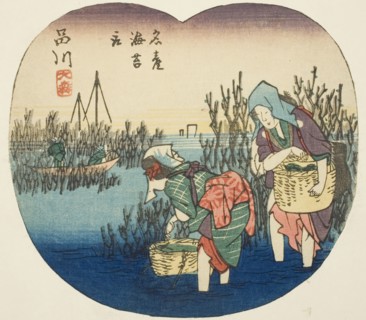 Gathering Seaweed at Omori in Shinagawa (Shinagawa, Omori, meisan nori tori), section of sheet no.