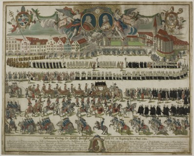 Pageant in Honor of Pope Pius VI, 1782/83, J. G. Freling, German, 18th Century, Germany, Engraving