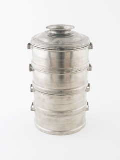 Sectioned Food Can, 18th century, Southern Germany, Southern Germany, Pewter, 27.9 x 15.3 cm (11 x