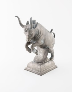 Butchers’ Guild Vessel in the Form of a Bull, c. 1750, Lindau, Germany, Lindau, Pewter, 26.7 x 11.4