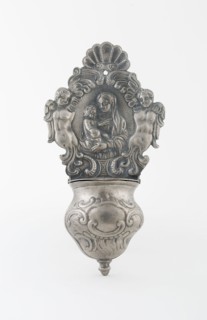 Holy Water Stoup (Bénitier), 18th century, Possibly Flanders, Flanders, Pewter, 23.5 × 12.7 × 4.5