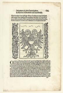 Holy Roman Empire Coat of Arms with Cologne Coat of Arms from Koelner Chronik (Cologne Chronicle),
