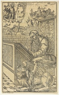 Saint Mark from Latin Bible, plate 28 from Woodcuts from Books of the XVI Century, 1541, portfolio