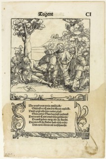 Shem Covering the Nakedness of Noah (recto) and Lot with his Daughters (verso) from Der Teutsch