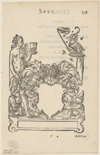 Emblem with Blank Heraldic Shield, folio 156 from the Anthologia Gnomonica, 1579, assembled into