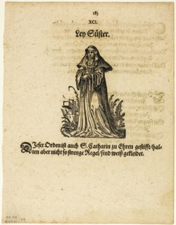 Ley Süster (Lay Sister) from Ständ und Orden, plate 54 from Woodcuts from Books of the XVI Century,