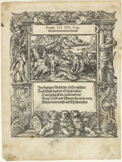Moses and the Burning Bush (recto) and The Infant Moses Put into the River (verso) from Neue
