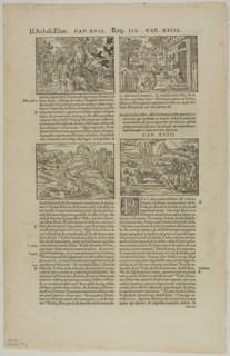 Four Illustrations to I Kings (recto) and Illustration to I Kings (verso) from Biblia Latina, plate