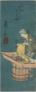 Kuwana, section of sheet no. 10 from the series Cutout Pictures of the Tokaido (Tokaido harimaze