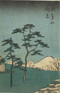 Flower Viewing at Asuka Hill (Asukayama hanami), section of a sheet from the series Cutouts of
