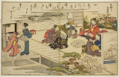 Shell-Matching Game, from the illustrated book Gifts from the Ebb Tide (Shiohi no tsuto), 1789,