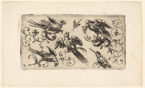 Ornament Panels with Birds: Plate 7, 1617, Adrian Muntink, Dutch, active 1597-1617, Netherlands,
