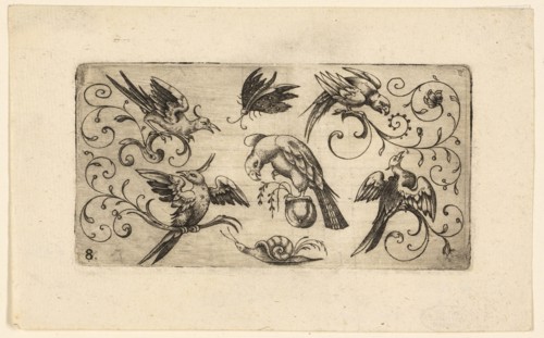 Ornament Panels with Birds: Plate 8, 1617, Adrian Muntink, Dutch, active 1597-1617, Netherlands,