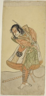 The Actor Nakamura Nakazo I as Tezuka no Taro Mitsumori Disguised as the Monkey Trainer Tonkichi
