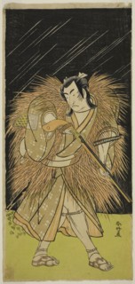 The Actor Ichikawa Monnosuke II as Hayano Kampei in the Play Kanadehon Chushin Najori no Kura,