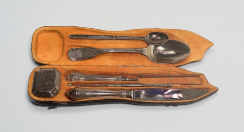 Knife from a Traveling Set, 1761/63, Augsburg, Germany, Augsburg, Silver and steel blade, H. 22.9