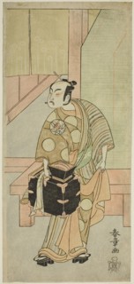 The Actor Ichimura Uzaemon IX as the Hairdreser Komagata Ikkaku in the Play Fuji no Yuki Kaikei