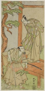 The Actors Ichikawa Danjuro V as Momonoi Wakasanosuke (right), and Nakamura Nakazo I as Kakogawa