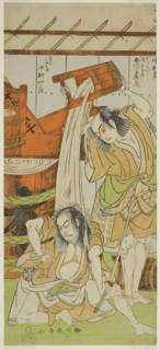 The Actors Ichikawa Komazo II as Satsuma Gengobei (right), and Nakamura Nakazo I as Sasano Sangobei
