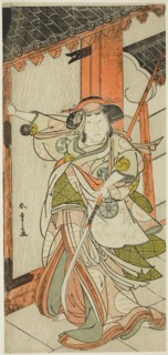 The Actor Nakamura Tomijuro I as Hangaku Gozen Breaking Down the Gate in the Play Wada-gassen Onna