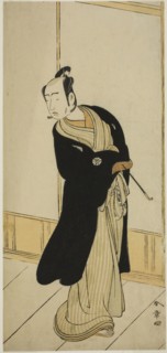 The Actor Matsumoto Koshiro IV as Izutsu Onnanosuke (?) in the Play Keisei Tsuki no Miyako (?),