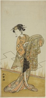 The Actor Nakamura Riko I as the Courtesan Wakamatsu (?) in the Play Gohiiki Kanjincho (?),