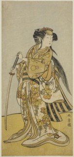 The Actor Onoe Tamizo I as Kureha (?) in the Play Shusse Taiheiki (?), Performed at the Nakamura