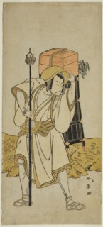 The Actor Ichikawa Danjuro V as Moriya no Daijin Disguised as Rokuju-rokubu in the Play