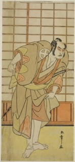 The Actor Otani Hiroji III as Hata no Daizen Taketora Disguised as Shikishima Wakahei in the Play